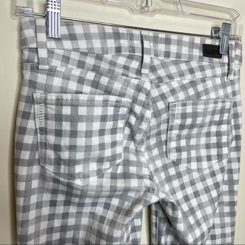 PAIGE Verdugo Ankle Gingham Print Skinny Jeans - Picture 4 of 9